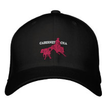 Stitch Cabernet CHA Noir Casquette Rose embroidered hats by Cabernetboutique Stitch Cabernet CHA Noir Casquette Rose embroidered hats