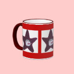 Stitched Snowman Star Mug mugs