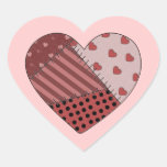 Stitched Together Patchwork Heart Heart Sticker