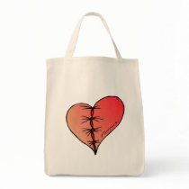 stitched up heart canvas bags