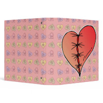 stitched up heart 3 ring binder