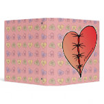 stitched up heart vinyl binder