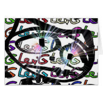 Stitchlip on Levi G. Tag  White Pattern in COLOR Greeting Cards