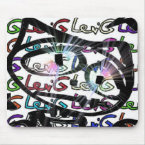 Stitchlip on Levi G. Tag  White Pattern in COLOR Mouse Pads