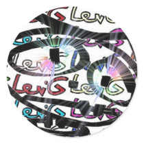 Stitchlip on Levi G. Tag  White Pattern in COLOR Round Stickers