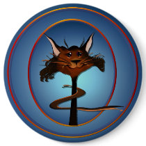 Stlylin' Brown Cat Face Button