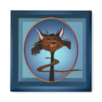 Stlylin' Brown Cat Face Magnet magnets