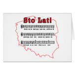 Sto Lat! Song Polish Map Greeting Cards