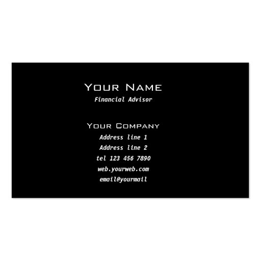 Stock market business card (front side)