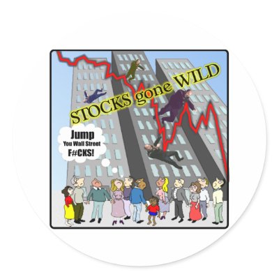 Stock Market Crash Stocks gone Wild Sticker by burntright