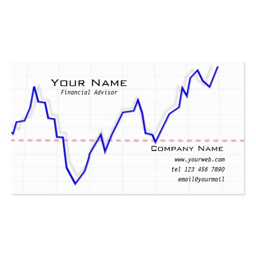 Stock market graph Business Card (front side)
