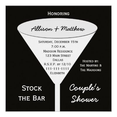 Stock the Bar Couples Shower Invitation