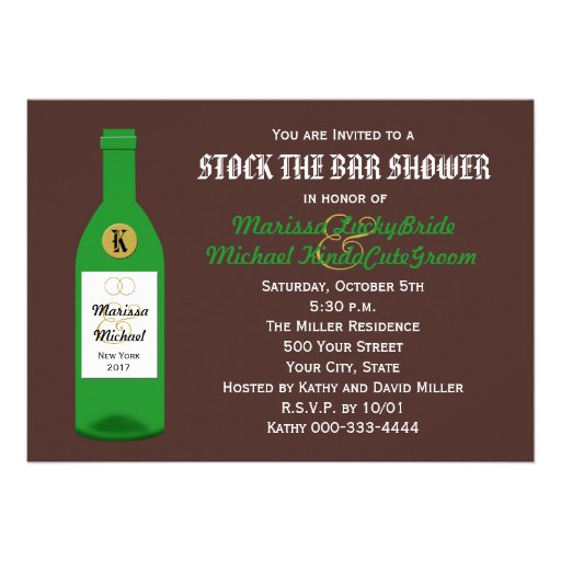 Stock the Bar Couples Shower Invitation - Brown