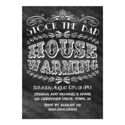 Stock The Bar House Warming Party Custom Invitations (front side)