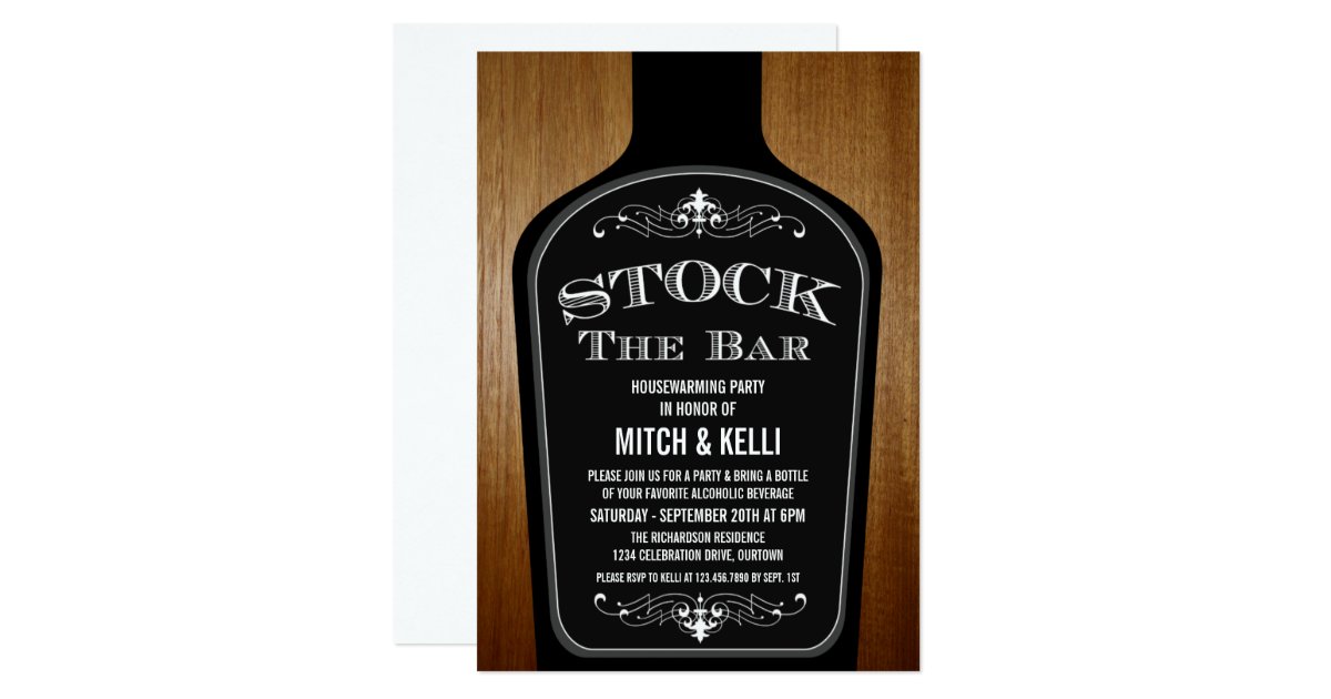 stock the bar housewarming party invitations zazzle open house business invitations