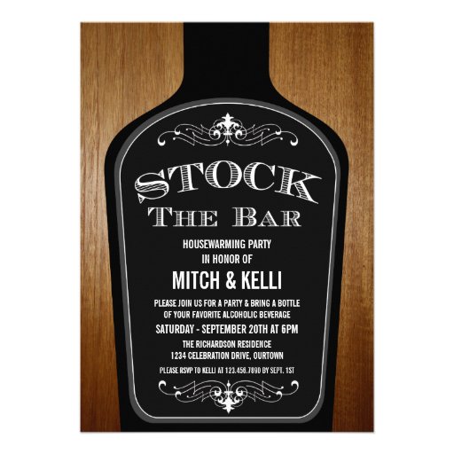Stock the Bar Housewarming Party Invitations
