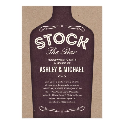 Stock the Bar Shower Invitations (front side)