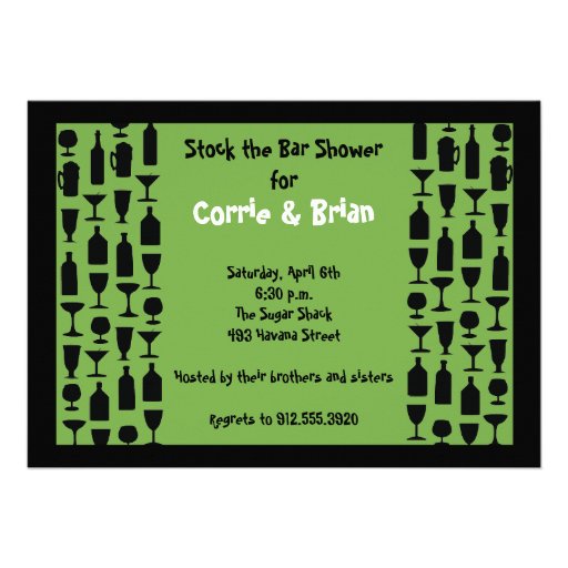 Stock the Bar Silhouette Shower Custom Invites