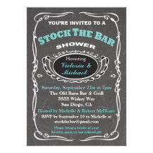 Stock the bar wedding shower invitation
