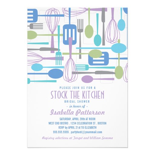 Stock the Kitchen Retro Style Bridal Shower Custom Invite