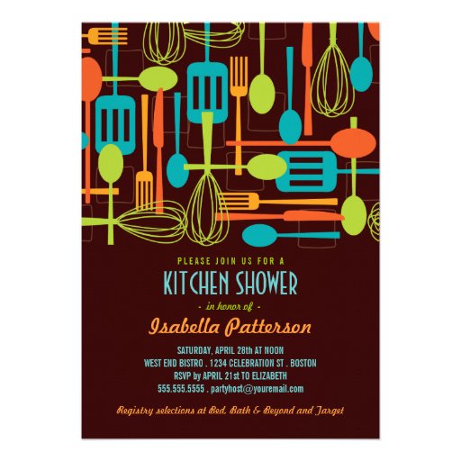 Stock the Kitchen Retro Style Bridal Shower Personalized Invitation