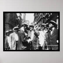 Stock Traders NYC Curb Market 1916 Poster