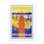 "Stockholm" Vintage Travel Poster Post Card