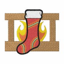 Stocking and Fireplace embroidered shirts