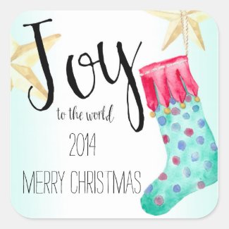 Stockings and Stars Christmas Sticker