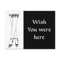 Stockings Bows & Cuffs postcards by AtlasShrugging Stockings Bows & Cuffs postcards
