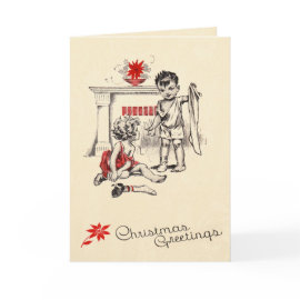 Stockings Hung By the Fire Christmas Card card