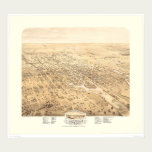 Stockton, CA Panoramic Map 1870 (1667A) - Restored posters