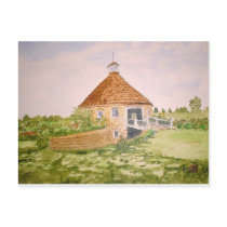 stokes baird round barn postcard