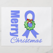 Stomach Cancer Awareness Merry Christmas Ribbon Personalized Flyer