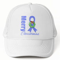 Stomach Cancer Awareness Merry Christmas Ribbon hats by cancerapparel Stomach Cancer Awareness Merry Christmas Ribbon hats