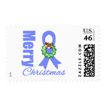 Stomach Cancer Awareness Merry Christmas Ribbon postage by cancerapparel Stomach Cancer Awareness Merry Christmas Ribbon postage