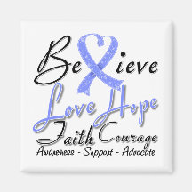Stomach Cancer Believe Heart Collage Fridge Magnet
