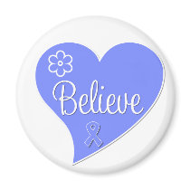 Stomach Cancer Believe Heart magnets by giftsforawareness Stomach Cancer Believe Heart magnets