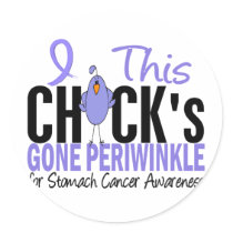 Stomach Cancer Chick Gone Periwinkle stickers