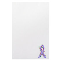 Stomach Cancer Christmas Lights Ribbon Stationery Design