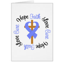 Stomach Cancer Faith Hope Love Cross Cards