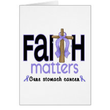 Stomach Cancer Faith Matters Cross 1 Greeting Card