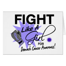 Stomach Cancer Fight Like A Girl 11.3 Greeting Card
