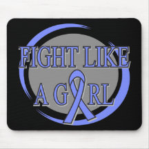 Stomach Cancer Fight Like A Girl Circular Mousepads