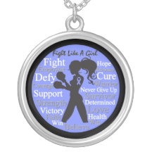 Stomach Cancer Fight Like A Girl Collage Custom Necklace