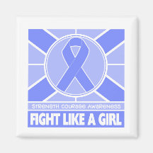 Stomach Cancer Fight Like A Girl Flag Refrigerator Magnet