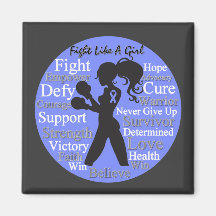 Stomach Cancer Fight Like A Girl Warrior Collage Refrigerator Magnets