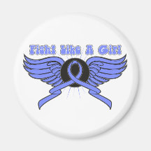 Stomach Cancer Fight Like A Girl Wings Refrigerator Magnets