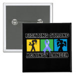 Stomach Cancer Fighting Strong Pinback Button