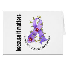 Stomach Cancer Flower Ribbon 3 Card